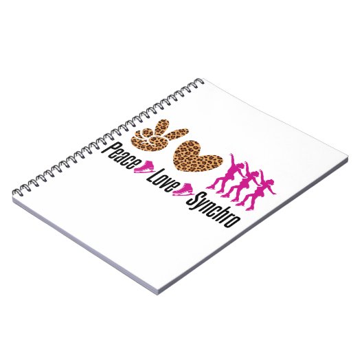 Peace Love Synchro Synchronized Skating Notitieboek (Linkerzijde)