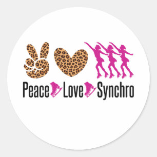 Peace Love Synchro Synchronized Skating Ronde Sticker