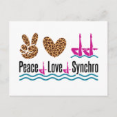 Peace Love Synchro Synchronized Swimming Artistic Briefkaart (Voorkant)