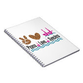 Peace Love Synchro Synchronized Swimming Artistic Notitieboek (Rechterzijde)