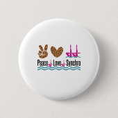 Peace Love Synchro Synchronized Swimming Artistic Ronde Button 5,7 Cm (Voorkant)