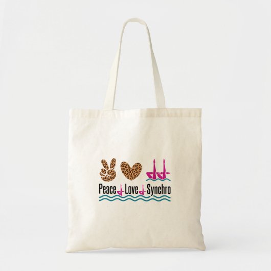 Peace Love Synchro Synchronized Swimming Artistic Tote Bag (Voorkant)