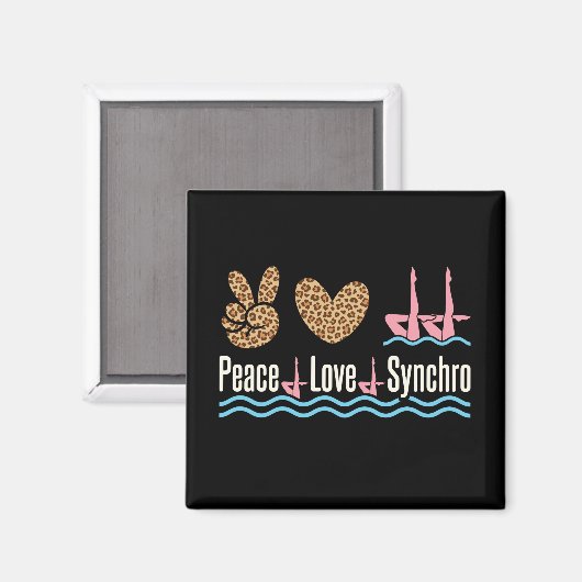 Peace Love Synchro Synchronized Swimming Magneet (Voorkant / Achterkant)