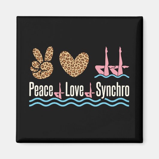 Peace Love Synchro Synchronized Swimming Magneet (Voorkant)