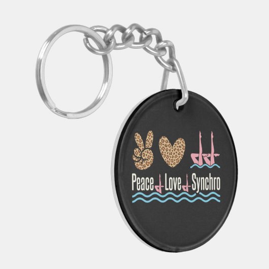 Peace Love Synchro Synchronized Swimming Sleutelhanger (Voorkant Links)