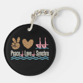 Peace Love Synchro Synchronized Swimming Sleutelhanger (Achterkant)