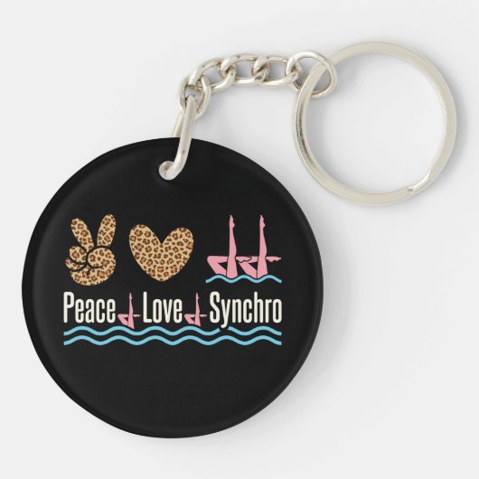 Peace Love Synchro Synchronized Swimming Sleutelhanger (Achterkant)