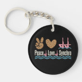 Peace Love Synchro Synchronized Swimming Sleutelhanger (Voorkant)