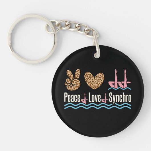 Peace Love Synchro Synchronized Swimming Sleutelhanger (Voorkant)