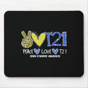 Peace Love T21 Blue Yellow Ribbon Down Syndrome Aw Muismat