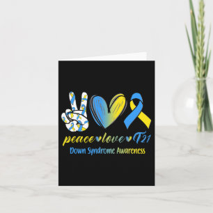 Peace Love T21 Down Syndrome Awareness S Kaart