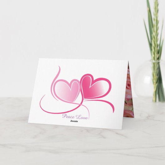 Peace Love T-Shirt Kaart (Achterkant)