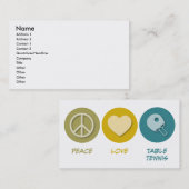 Peace Love Table Tennis Visitekaartje (Voorkant / Achterkant)