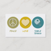 Peace Love Table Tennis Visitekaartje (Achterkant)
