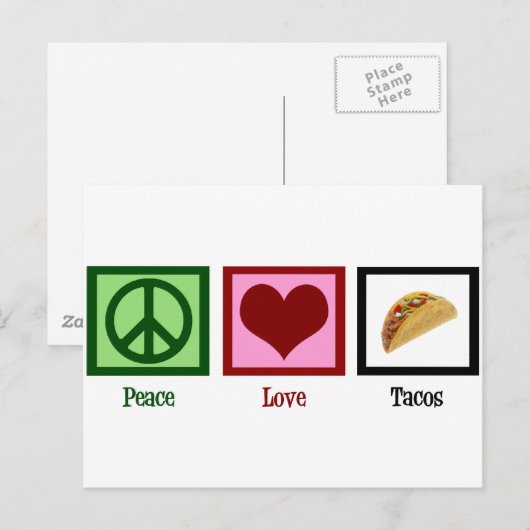 Peace Love Tacos Briefkaart (Voorkant / Achterkant)