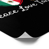 Peace Love Tacos Cinco de Mayo Mexicaans Poster (Hoek)