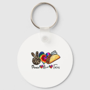 Peace Love Tacos Cinco de Mayo Mexicaanse voedsell Sleutelhanger