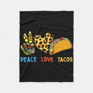 Peace Love Tacos Cute Taco Dinsdag Mexicaans voeds Fleece Deken