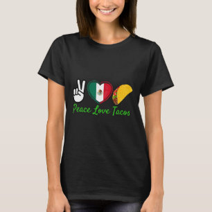 Peace Love Tacos Cute Taco Dinsdag Mexicaans voeds T-shirt