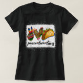 Peace Love Tacos Cute Taco Dinsdag Mexicaans voeds T-shirt (Design voorkant)