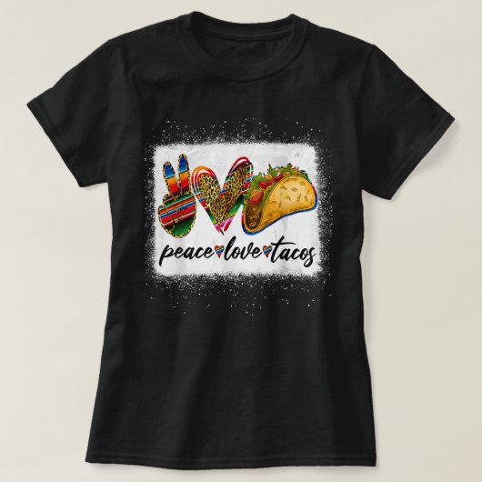 Peace Love Tacos Cute Taco Dinsdag Mexicaans voeds T-shirt (Design voorkant)