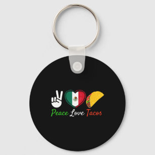 Peace Love Tacos Schattige Taco Cinco de Mayo Mexi Sleutelhanger