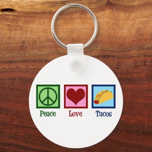 Peace Love Tacos Sleutelhanger (Achterkant)