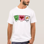 Peace Love Tacos T-shirt<br><div class="desc">Van al het Mexicaanse eten zijn taco's mijn favoriet.</div>