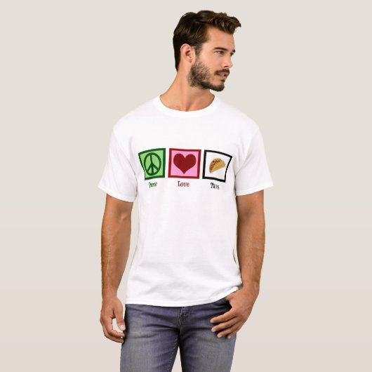 Peace Love Tacos T-shirt (Voorkant volledig)