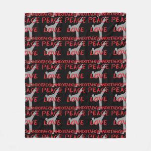 Peace Love Taekwondo Fleece Deken
