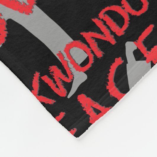 Peace Love Taekwondo Fleece Deken (Hoek)