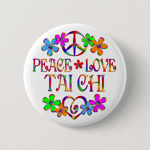 Peace Love Tai Chi Ronde Button 5,7 Cm