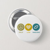 Peace Love Tambourine Ronde Button 5,7 Cm (Voorkant /achterkant)