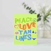 Peace Love Tan Lines Briefkaart (Staand voorkant)