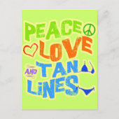 Peace Love Tan Lines Briefkaart (Voorkant)
