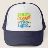 Peace Love Tan Lines Trucker Pet (Voorkant)