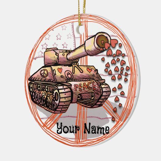 Peace Love Tank ornament (Links)