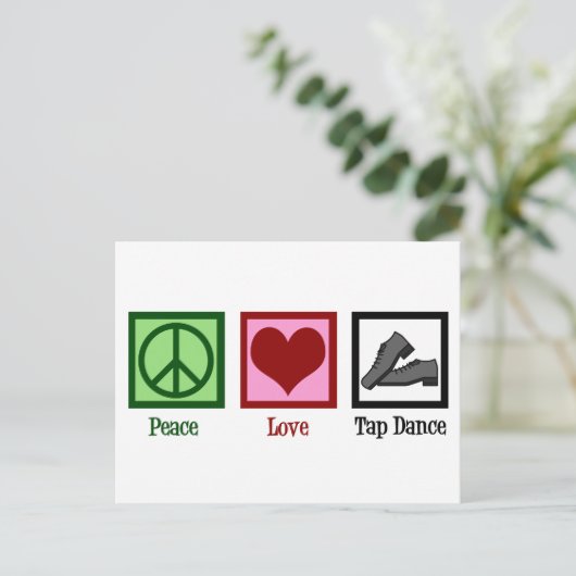 Peace Love Tap Dance Briefkaart (Staand voorkant)
