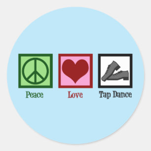 Peace Love Tap Dance Ronde Sticker