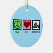 Peace Love Tap danst Kerstmis Keramisch Ornament (Rechts)