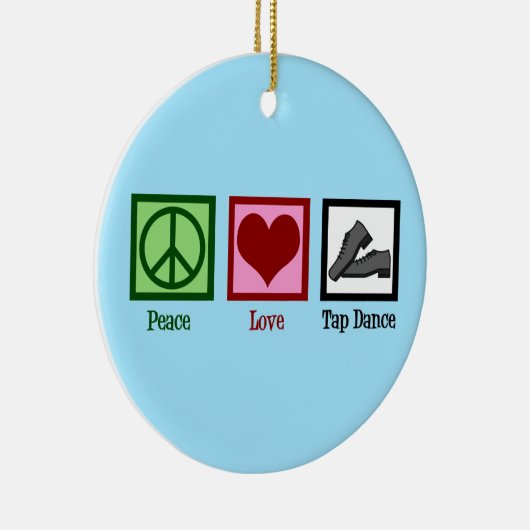 Peace Love Tap danst Kerstmis Keramisch Ornament (Rechts)