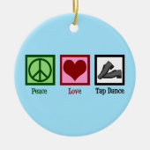 Peace Love Tap danst Kerstmis Keramisch Ornament (Voorkant)