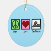 Peace Love Tap danst Kerstmis Keramisch Ornament (Links)