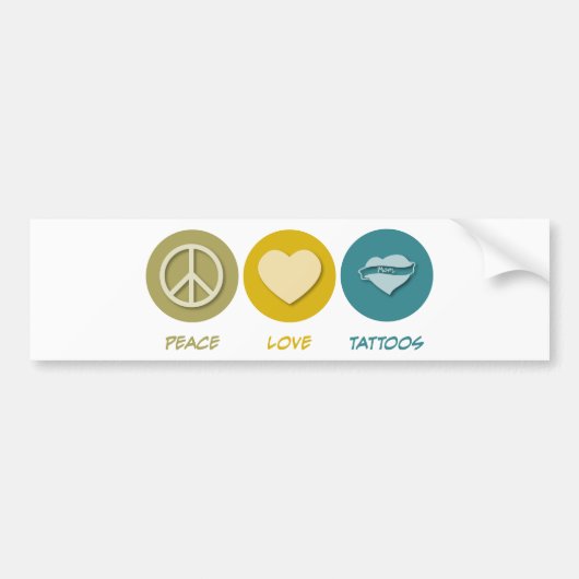 Peace Love Tattoos Bumpersticker (Voorkant)