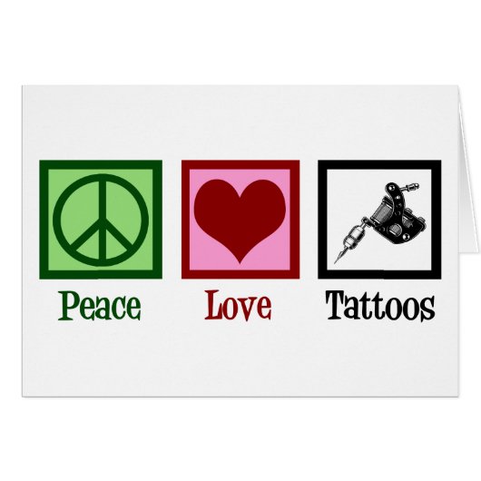 Peace Love Tattoos Cute Tattoo Artist Pistool Card (Voorkant Horizontaal)