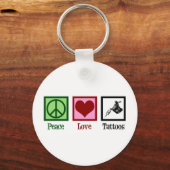 Peace Love Tattoos Cute Tattoo Artist Pistool Sleutelhanger (Voorkant)