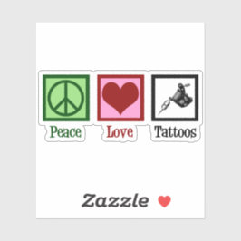 Peace Love Tattoos Cute Tattoo Artist Pistool Sticker