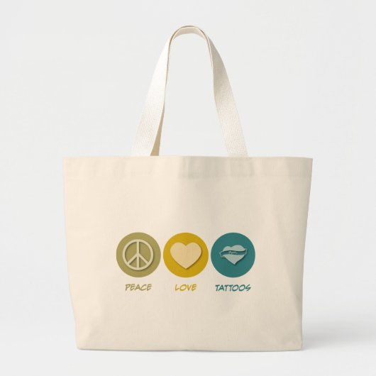 Peace Love Tattoos Grote Tote Bag (Voorkant)