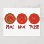 Peace Love Taurus Briefkaart (Voorkant)