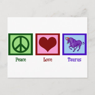 Peace Love Taurus Briefkaart